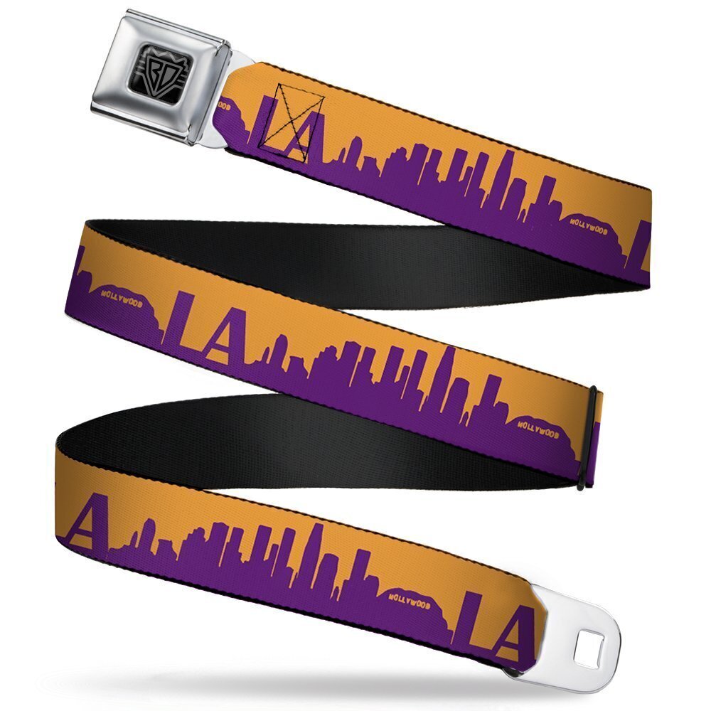 2172 Seatbelt Belt Los Angeles Solid Skyline/LA Gold/Purple 1.0" Wide